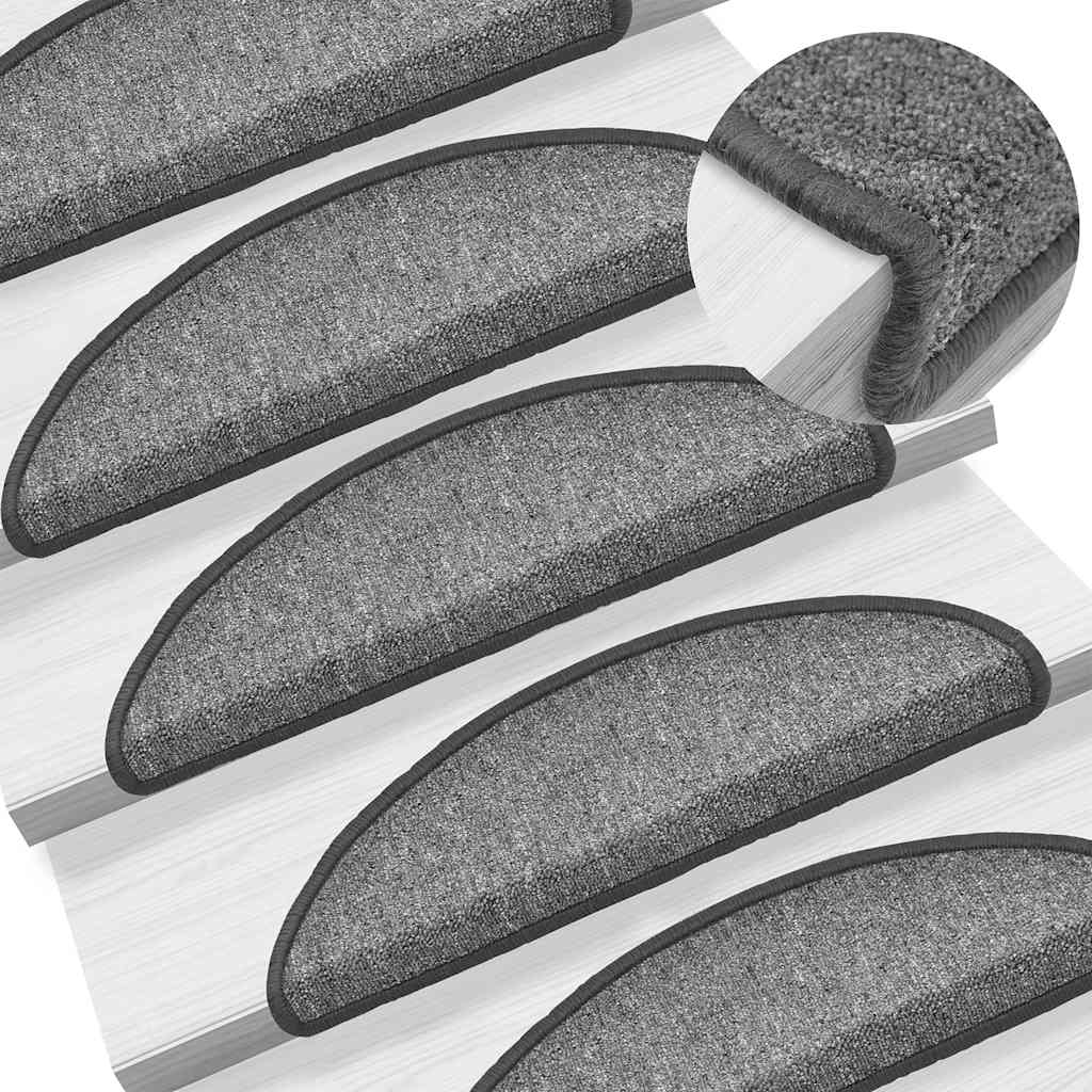 Stufenmatten 15 Stk. 56x17x3 cm Anthrazit Halbrund