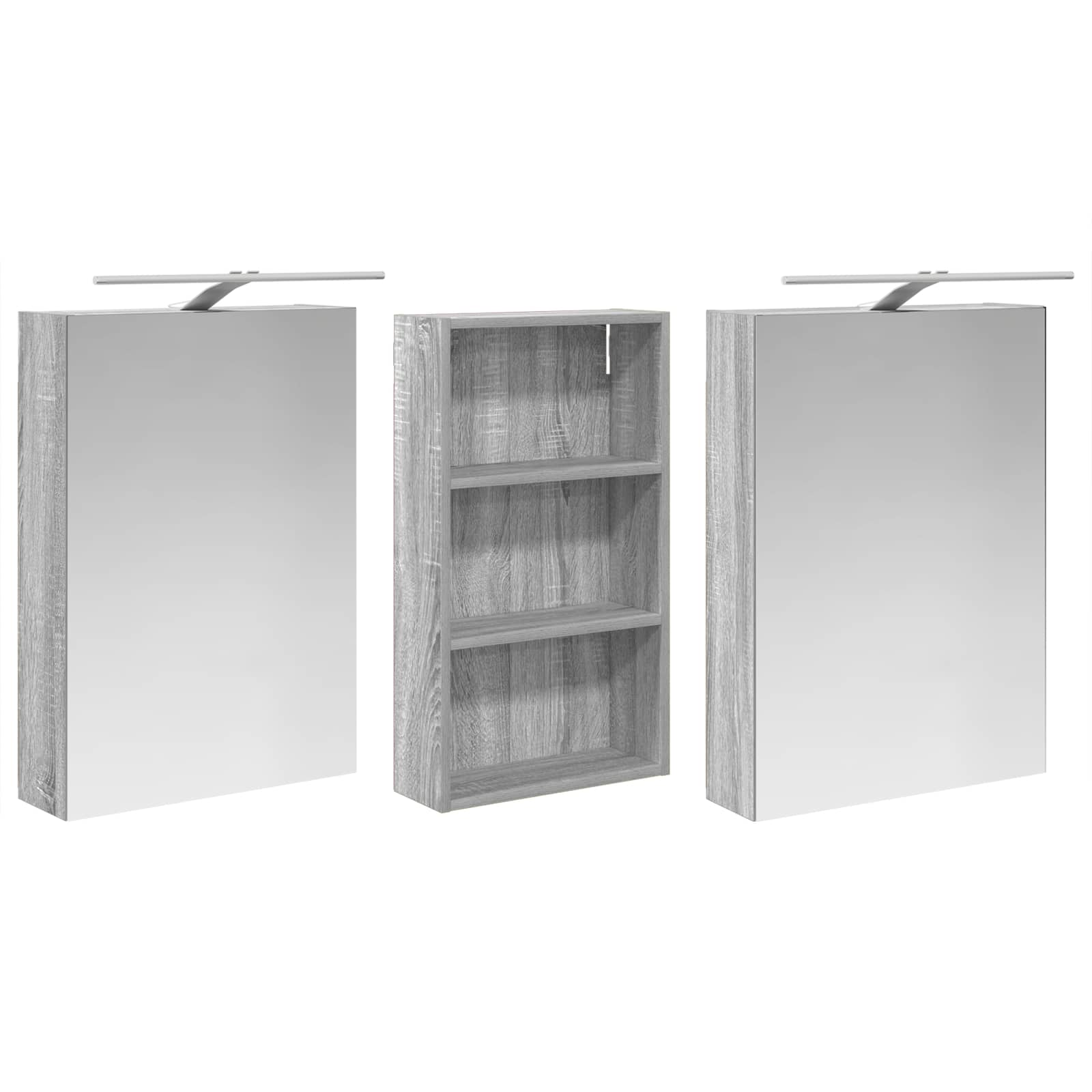 Badezimmerschrank-Set 3 pcs 80 x 10,5 x 50 cm Holzwerkstoff