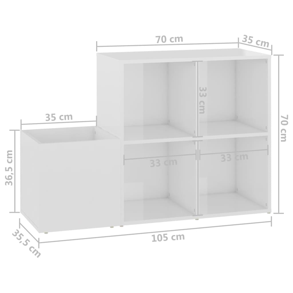 Flur-Schuhschrank Weiß 105x35,5x70 cm Holzwerkstoff