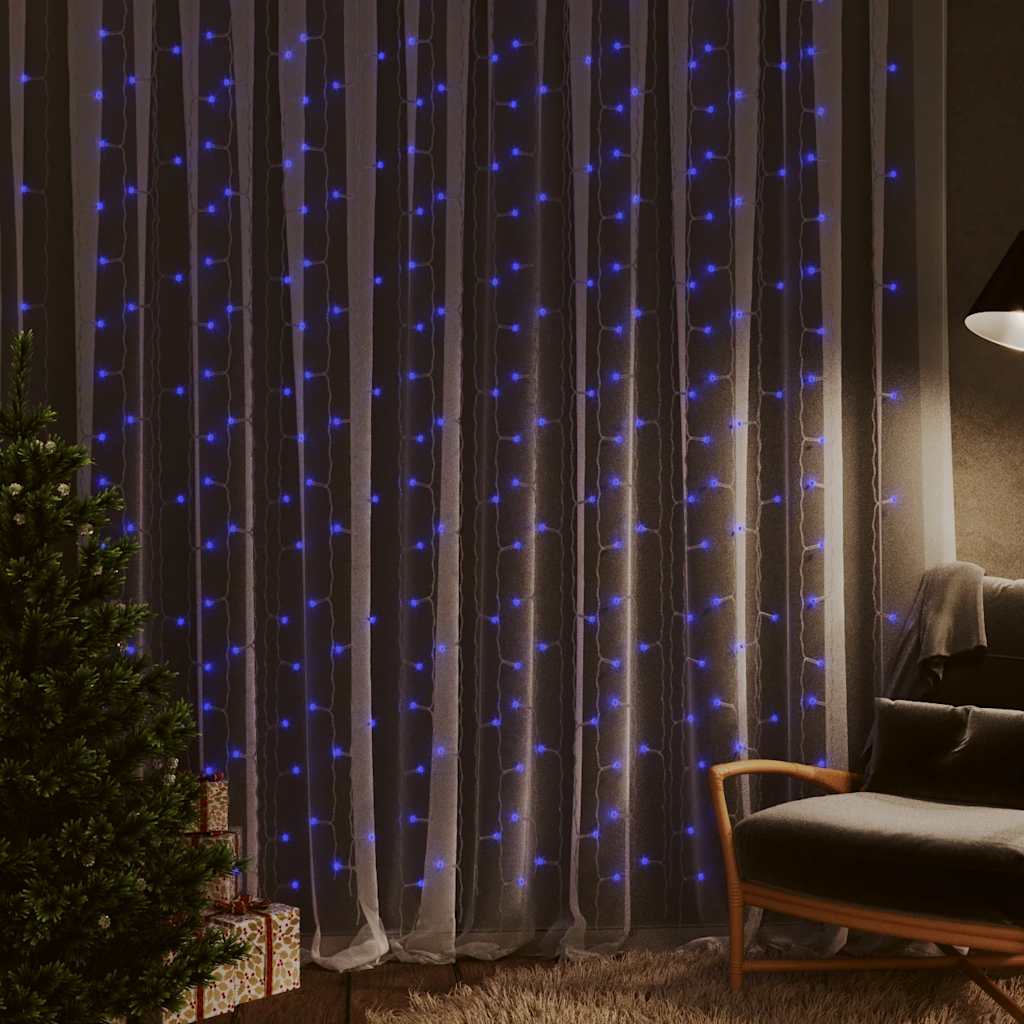 LED-Lichtervorhang 3x3 m 300 LED Warmweiß 8 Funktionen