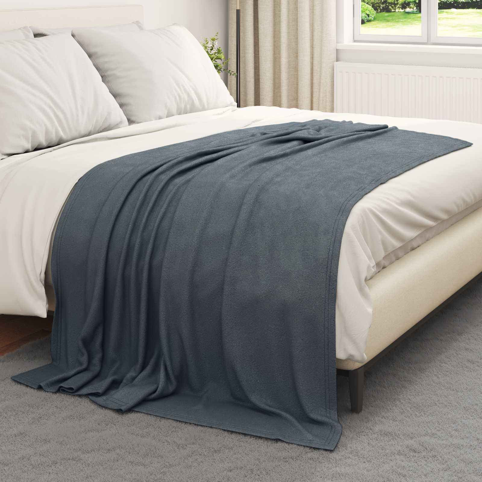 Überwurfdecke Beige 170 x 130 cm Fleece