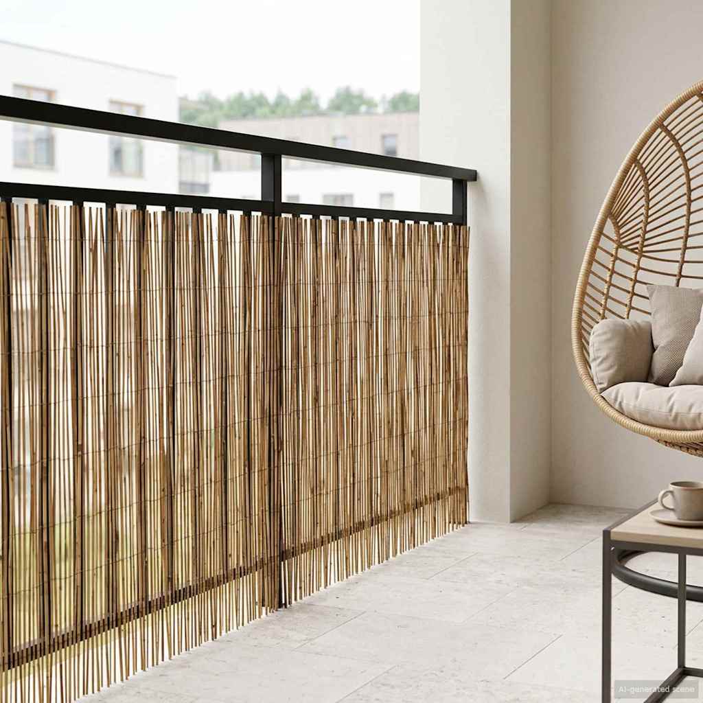 Gartenzaun Karbonisiert 500 x 100 cm Schilf