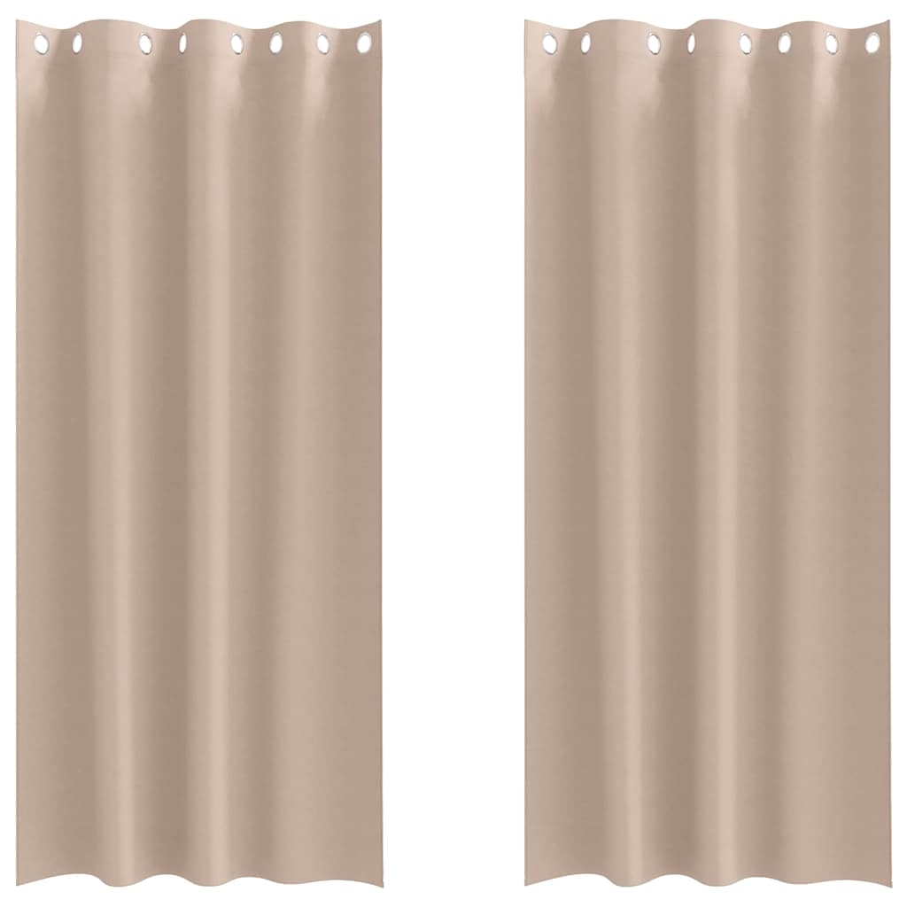Verdunkelungs-Vorhänge mit Ringen 2 pcs Beige 140 x 140 cm