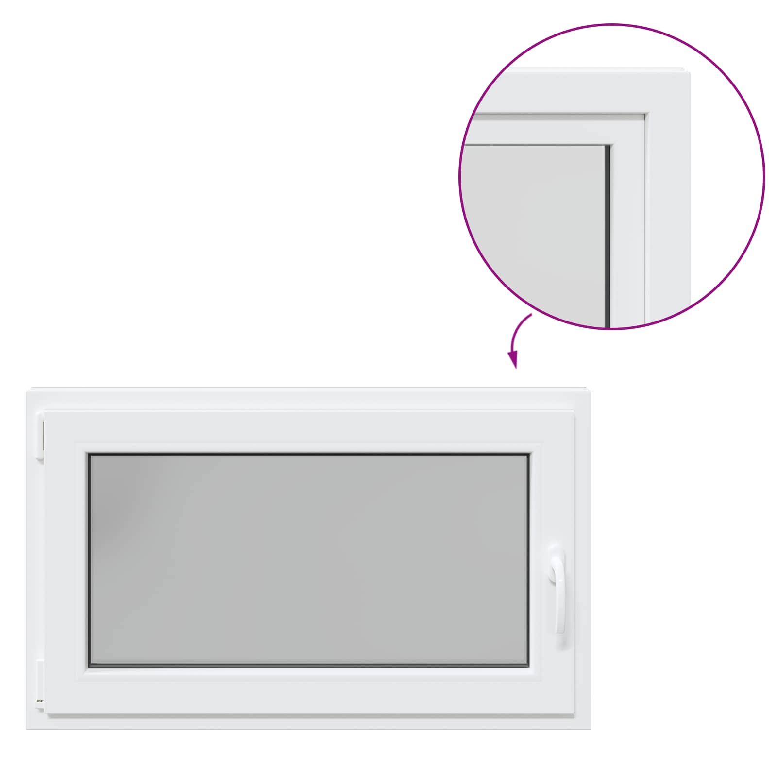 Kellerfenster RISOR 50 x 50 cm PVC und Glas Weiß
