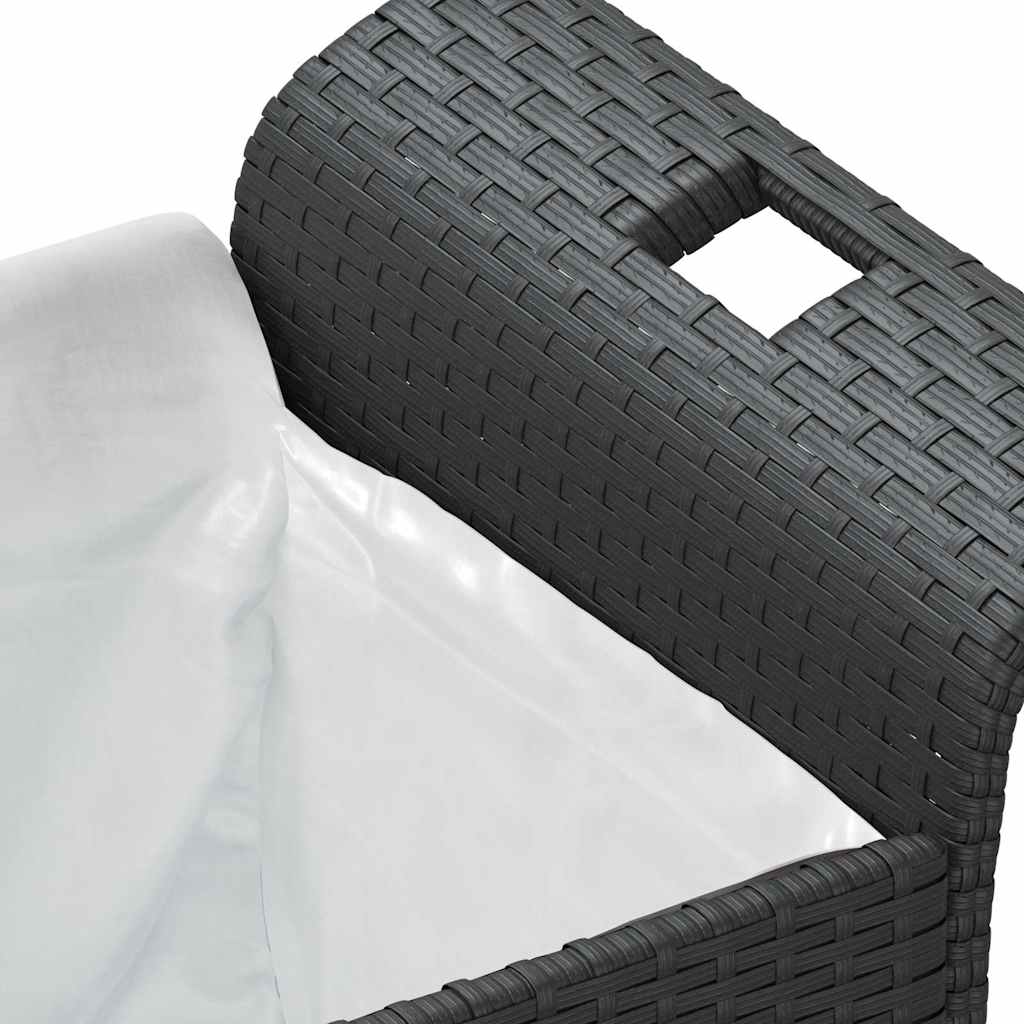 Gartenbank mit Kissen Braun 116x46x57 cm Poly Rattan