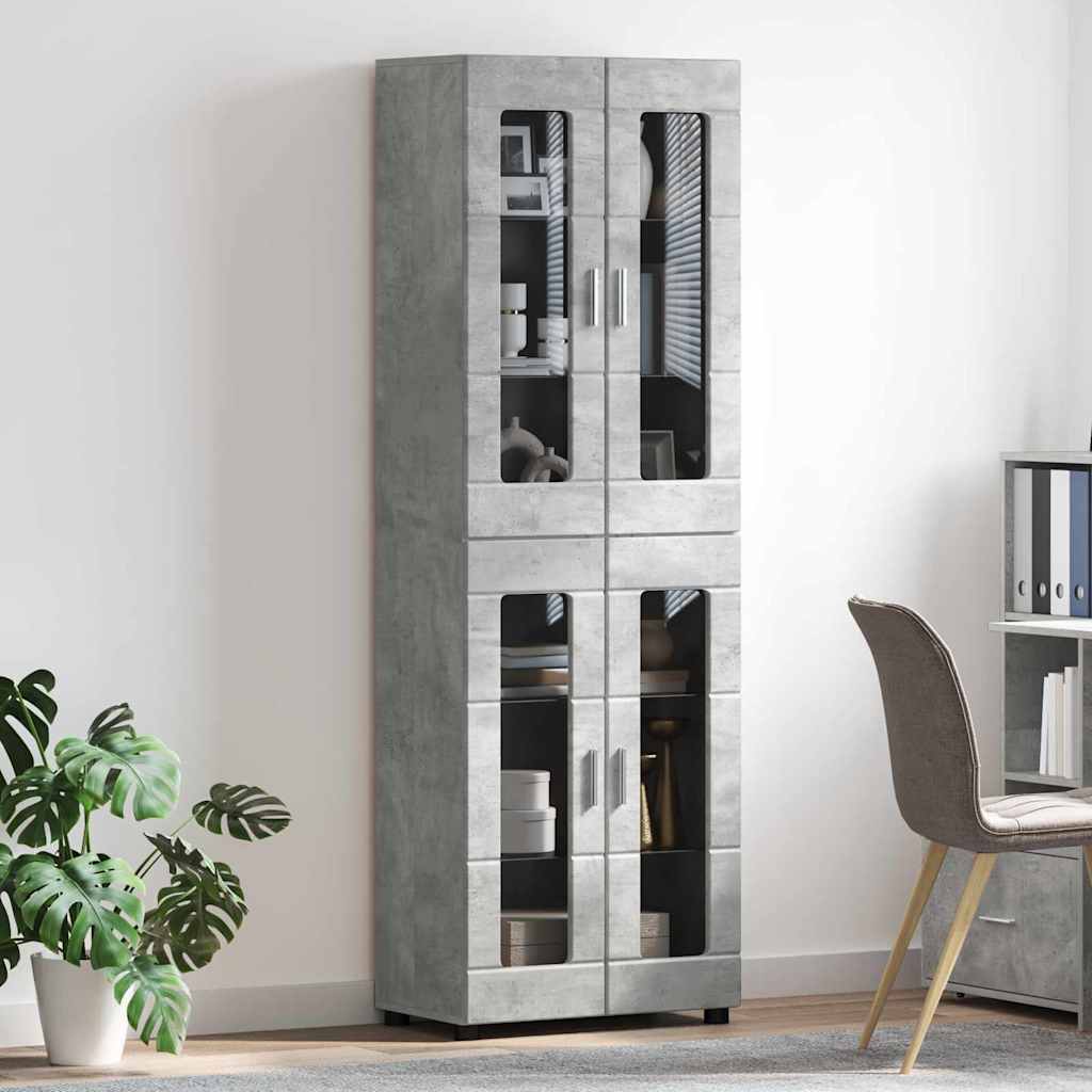 Highboard mit Regal FLORIN Weiß 60 x 35 x 182 cm Holzwerkstoff