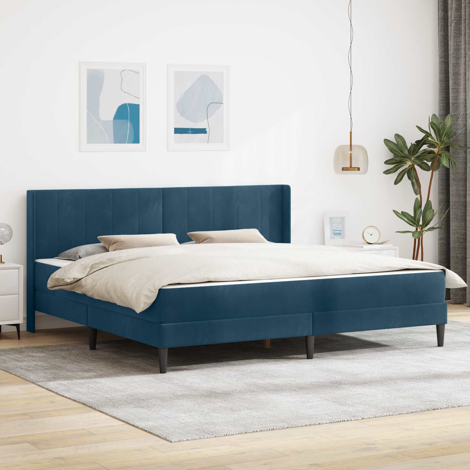 Bettgestell mit Matratze mit Kopfteil Hellgrau 80 x 200 cm Samt