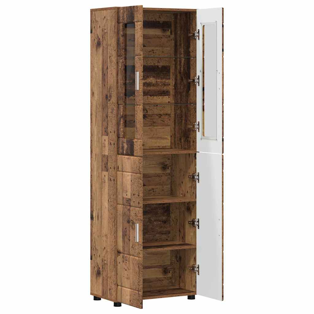 Highboard mit Regal FLORIN Weiß 60 x 35 x 182 cm Holzwerkstoff
