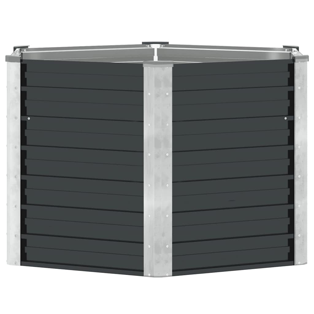 Garten-Hochbeet 129x45 cm Verzinkter Stahl Silber
