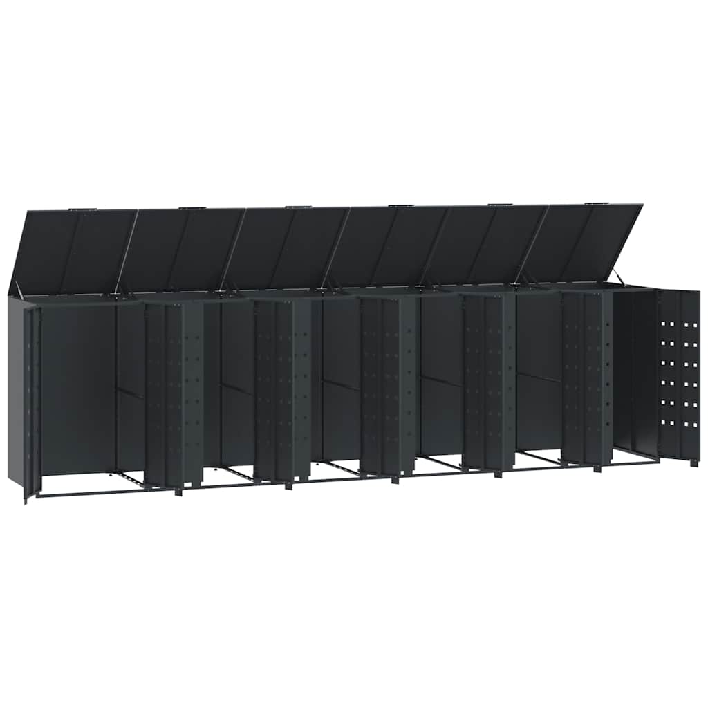 Mülltonnenbox für 2 Tonnen Schwarz 138x79x117 cm Stahl