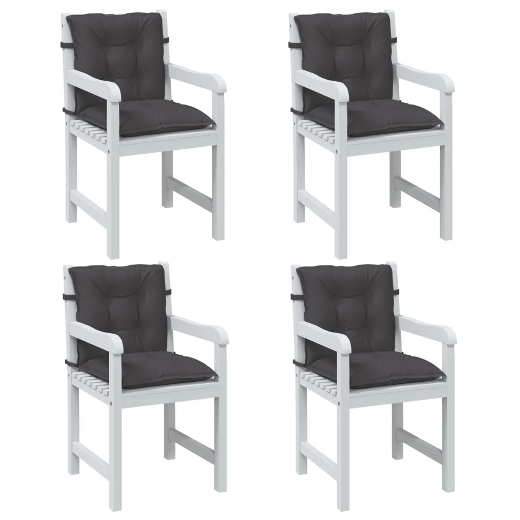 Niedriglehner-Auflagen 2 Stk Melange Anthrazit 100x50x7cm Stoff