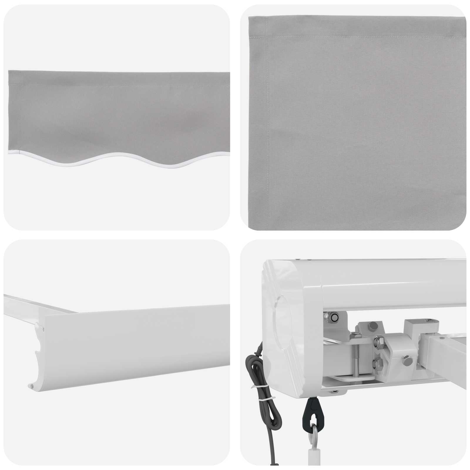 Markise Einziehbar Blau und Weiß 4x3 m Stoff und Aluminium