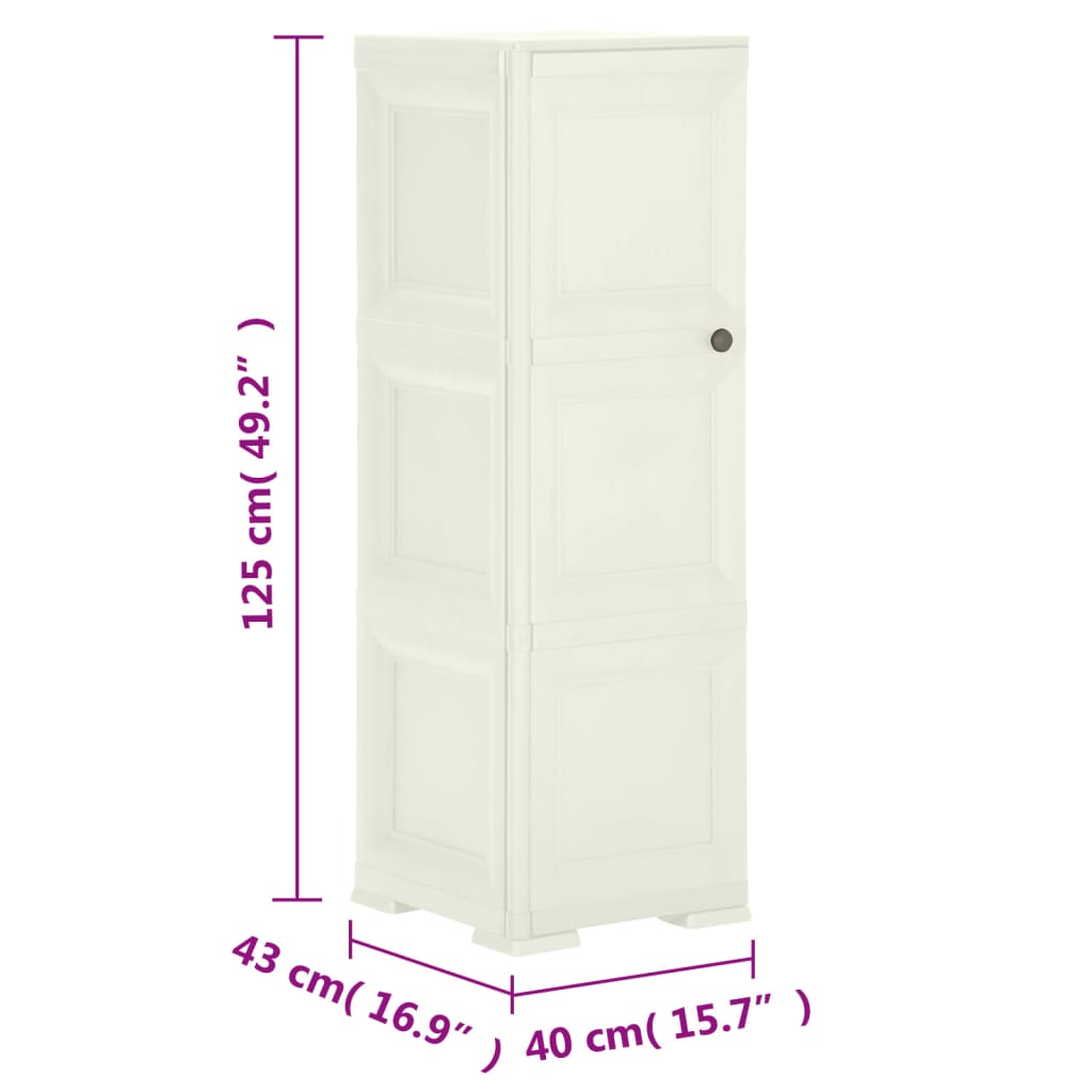 Kunststoffschrank 79x43x125 cm Holzdesign Vanilleeis