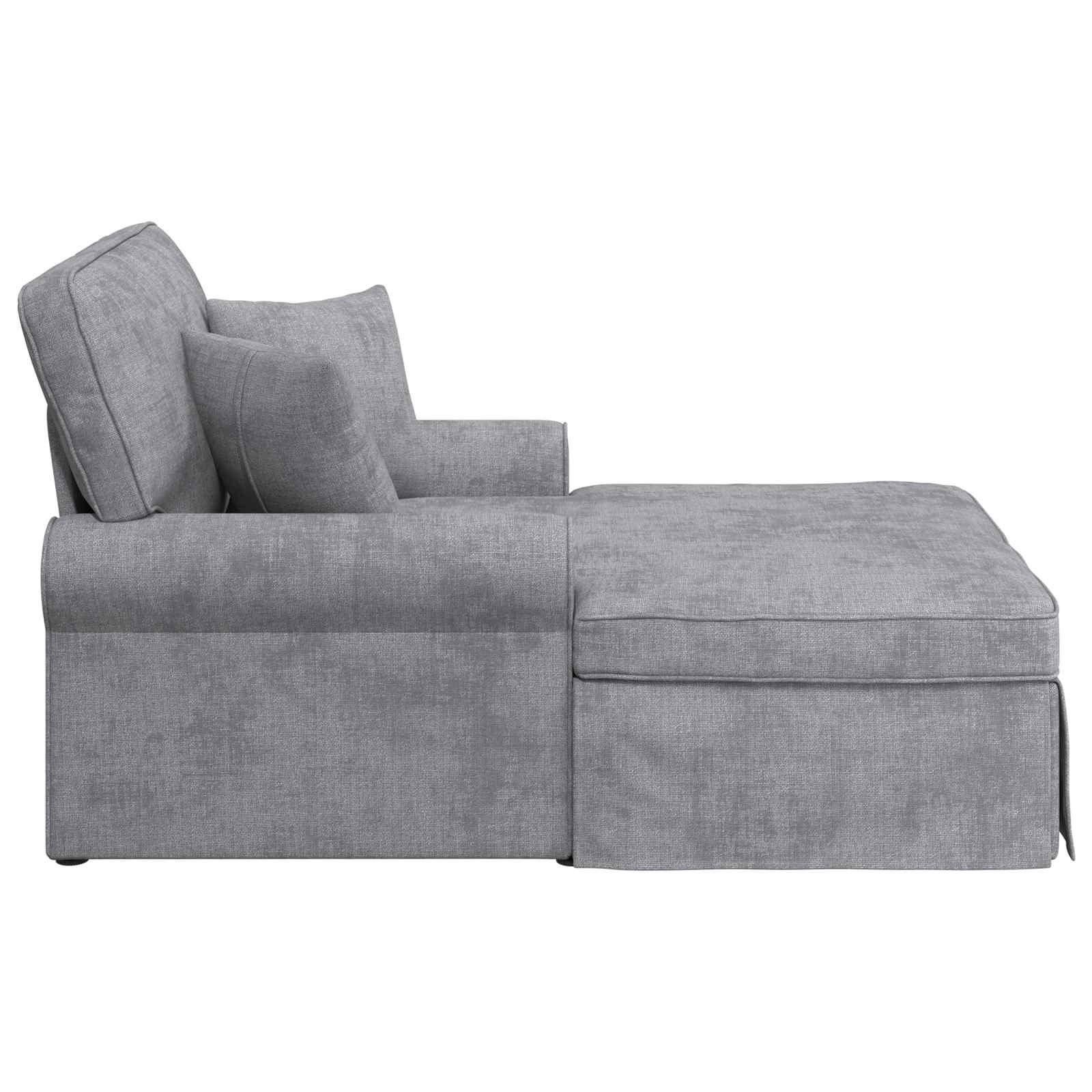 Chaise Lounge mit Rock mit Kissen Creme 157 x 91 x 91 cm ARES