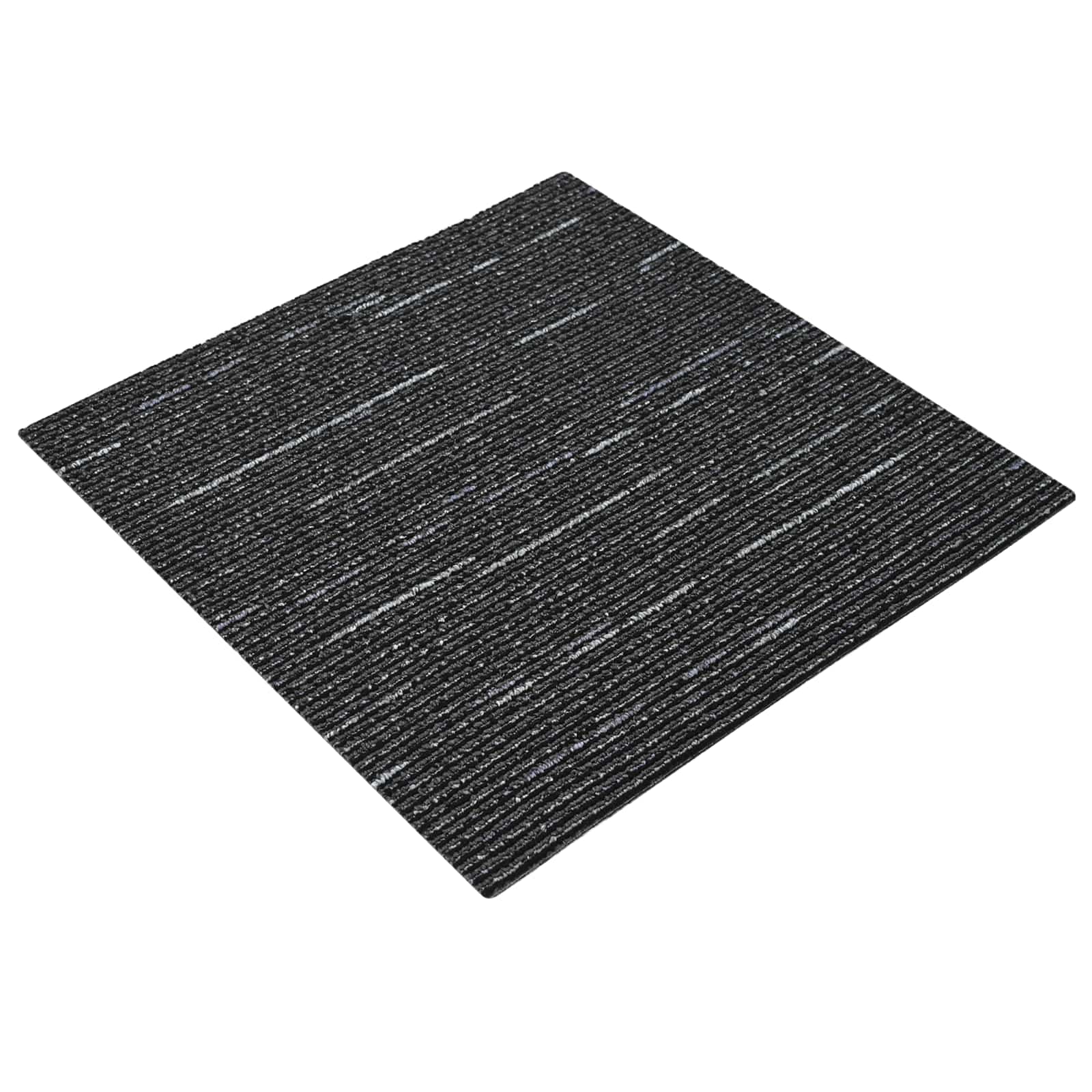 Teppichfliese Hellgrau mit Streifen 50 x 50 cm 4 pcs