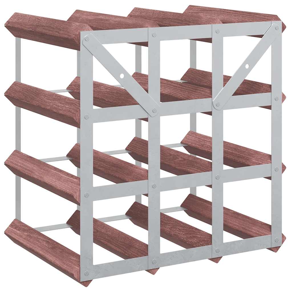 Weinregal für 42 Flaschen Braun Massivholz Kiefer