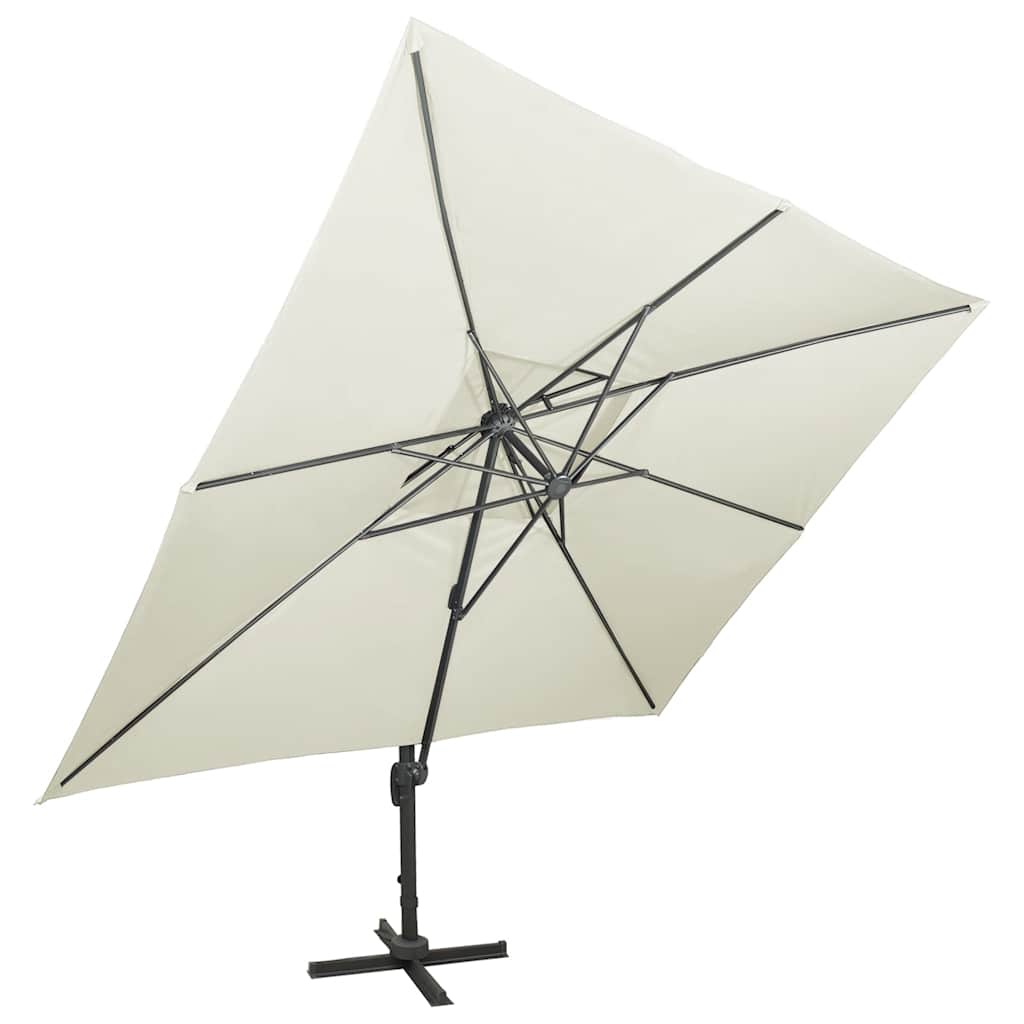 Ampelschirm mit Doppeldach 300 x 300 cm Sand