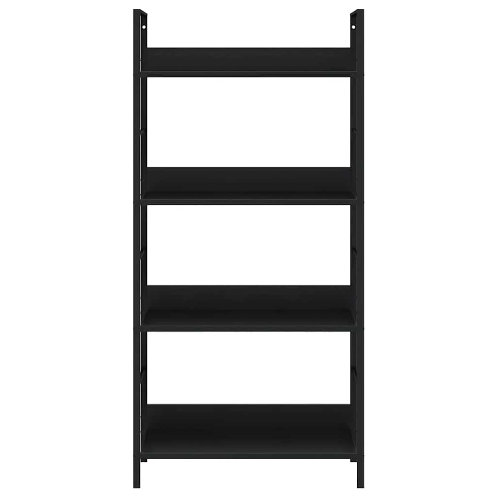 Bücherregal 3 Regalböden Schwarz 60×27,6×90,5 cm Holzwerkstoff