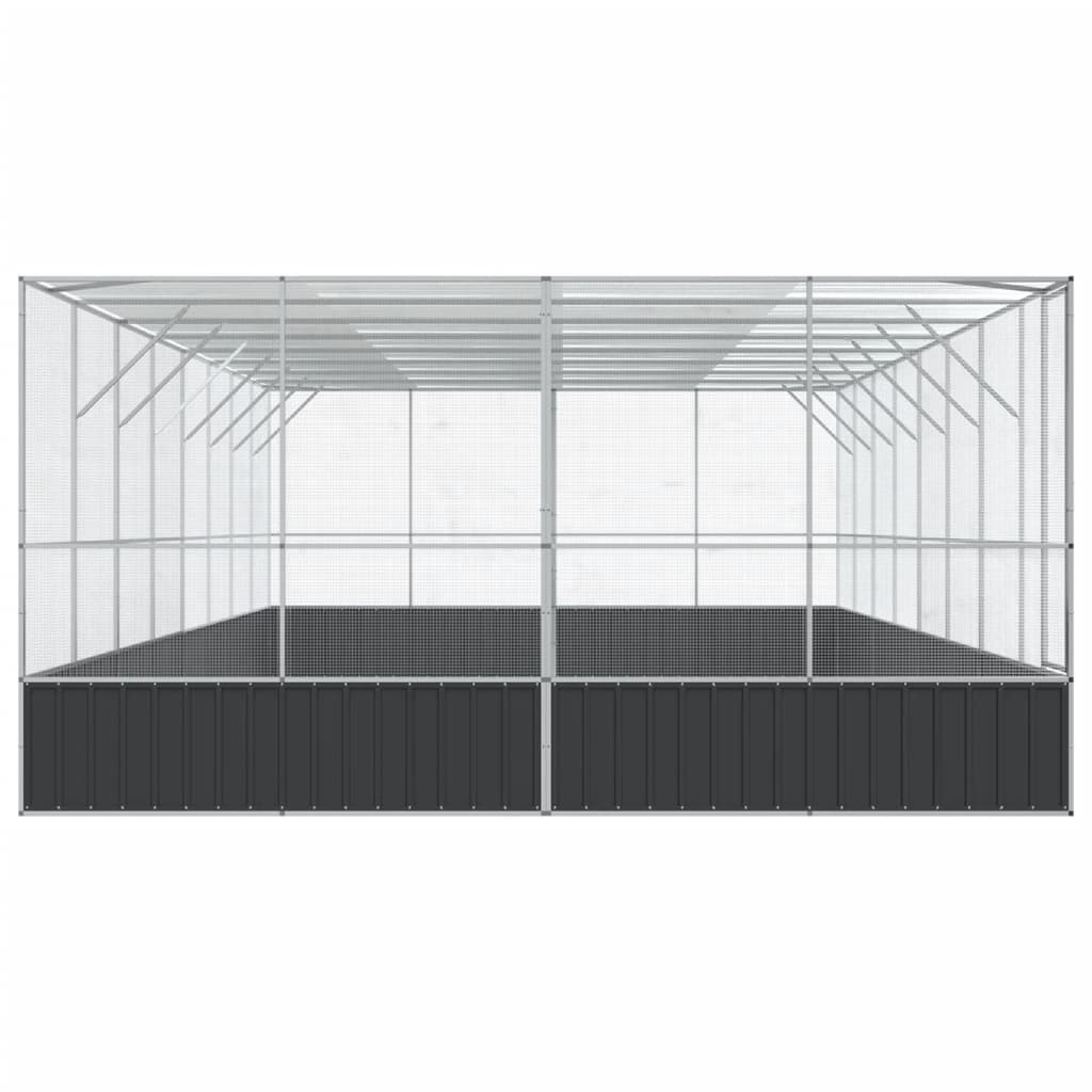 Voliere Silbern 210,5x107x212 cm Stahl