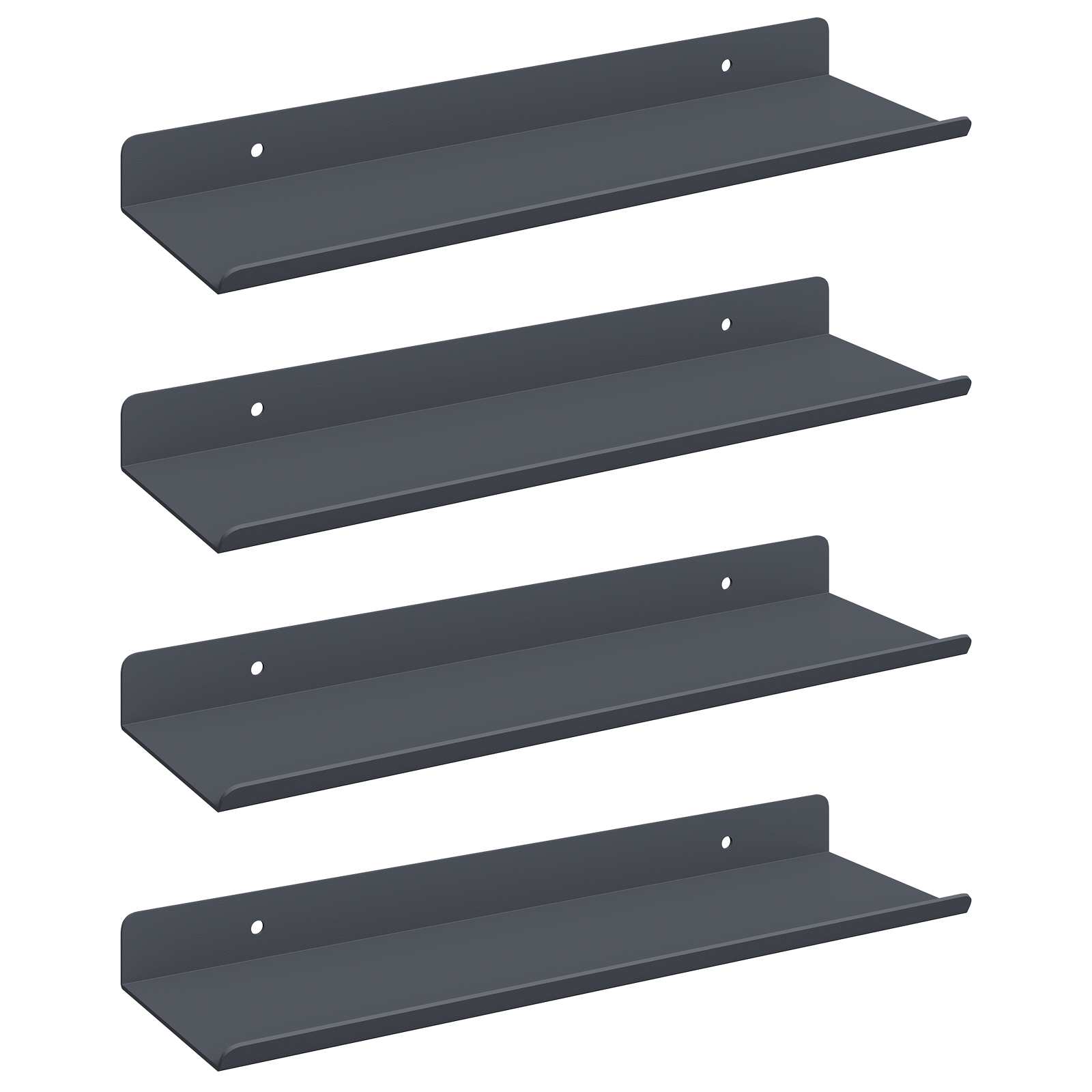 Schwebendes Regal 3 pcs Schwarz 40 x 9 x 2,5 cm Stahl