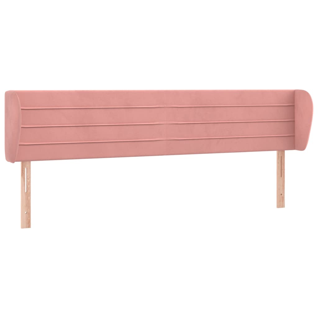 Kopfteil mit Ohren Dunkelblau 203x23x118/128 cm Samt