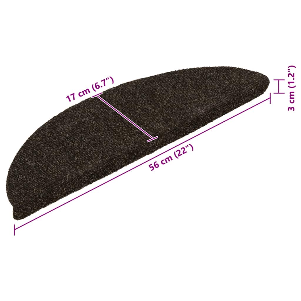 Stufenmatten Selbstklebend 15 Stk. 56x17x3 cm Hellbraun Halbrund