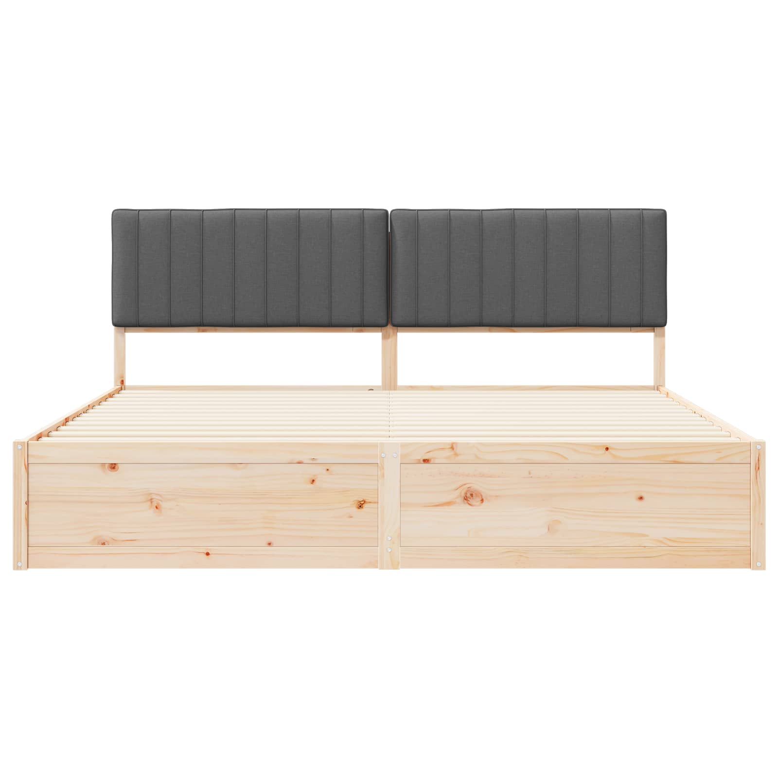 Bettgestell mit gepolstertem Kopfteil Hellgrau 200 x 200 cm