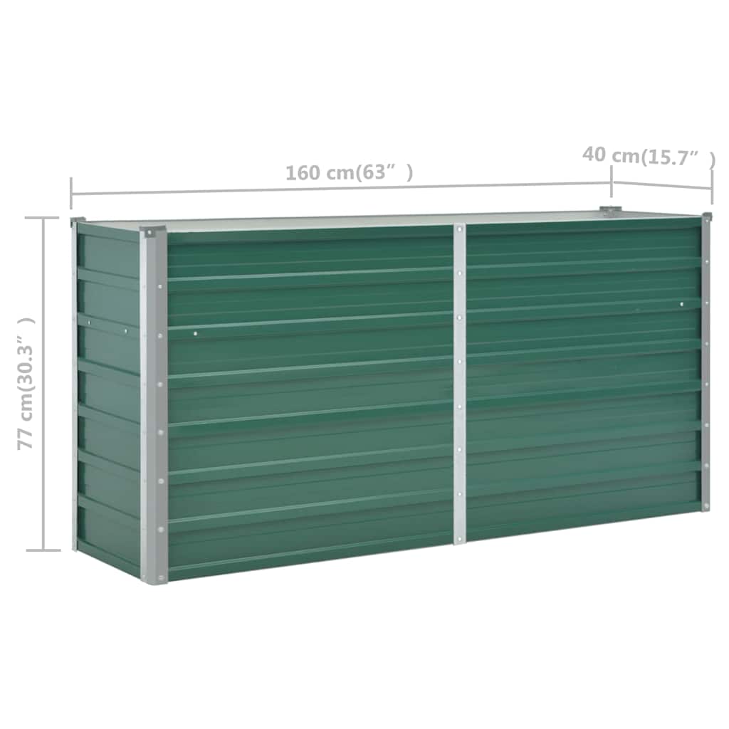 Garten-Hochbeet Verzinkter Stahl 240x80x77 cm Grün
