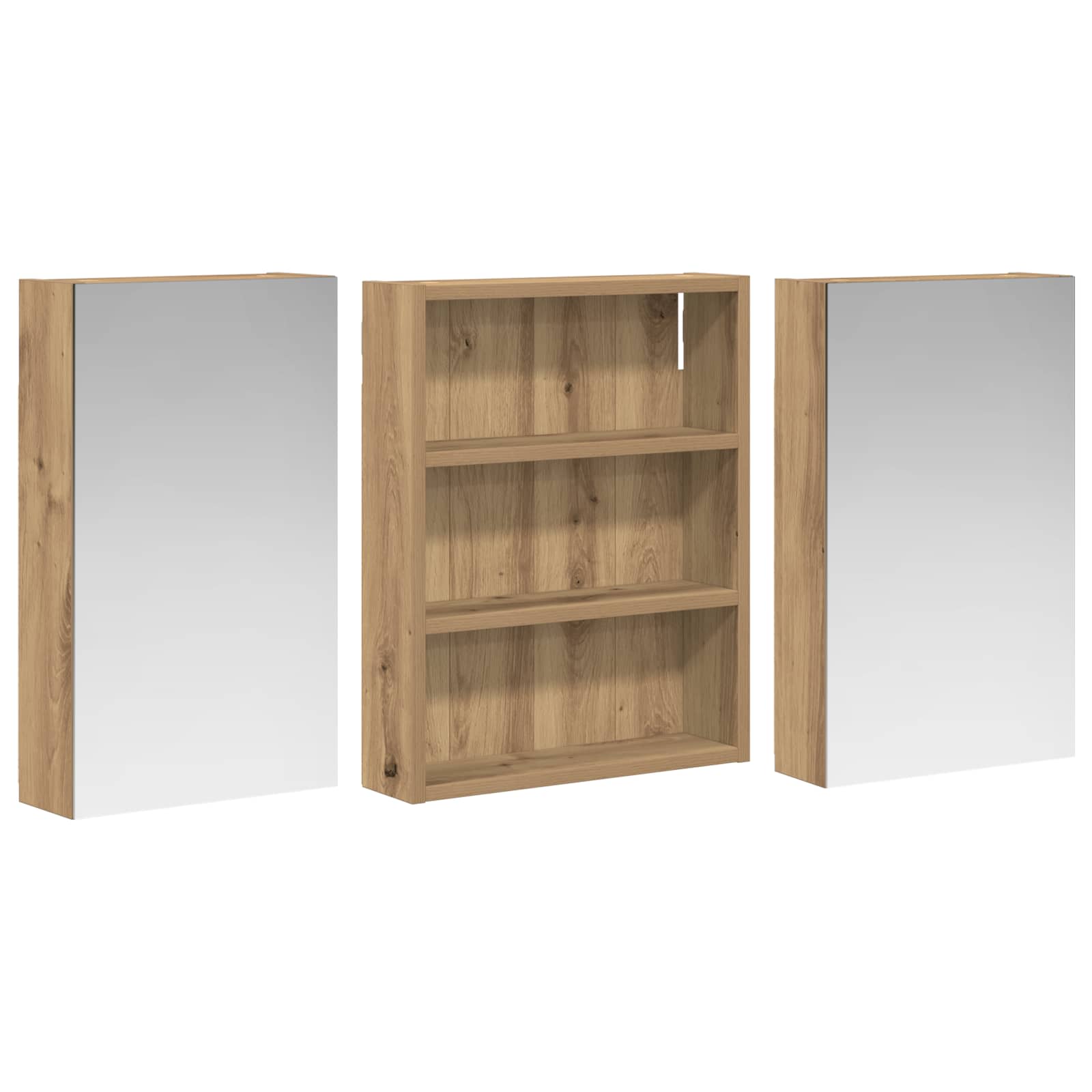 Badezimmerschrank-Set 3 pcs 80 x 10,5 x 50 cm Holzwerkstoff