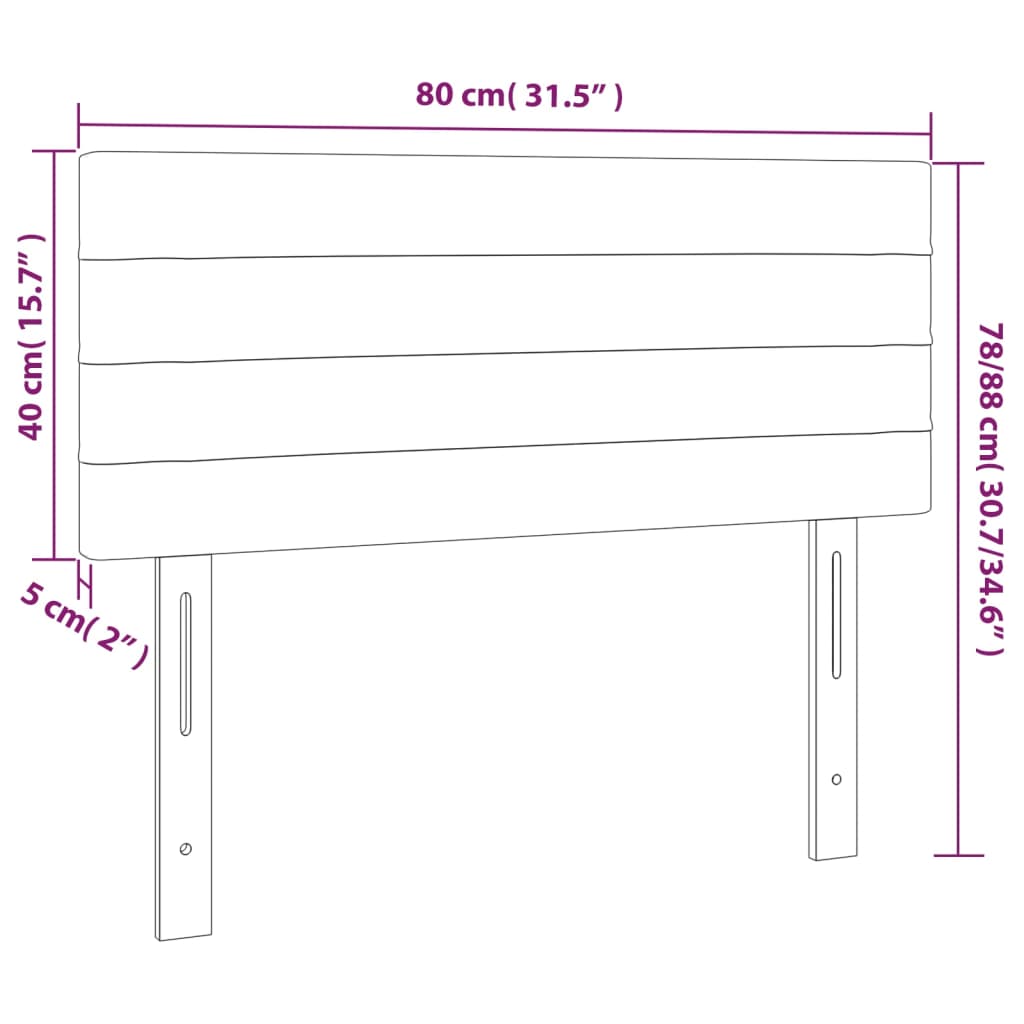 Kopfteil Hellgrau 80x5x118/128 cm Samt