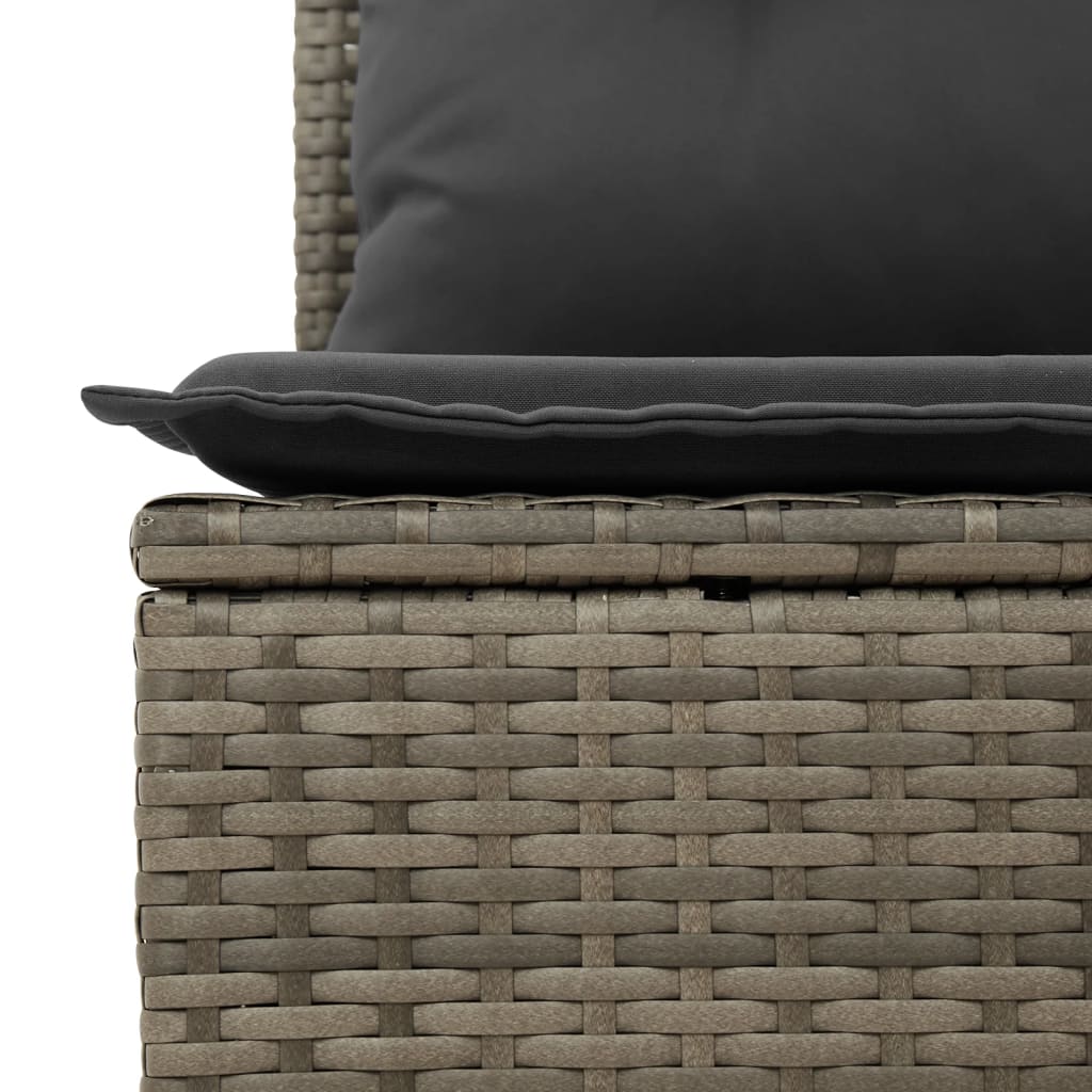 12-tlg. Garten-Sofagarnitur mit Kissen Schwarz Poly Rattan