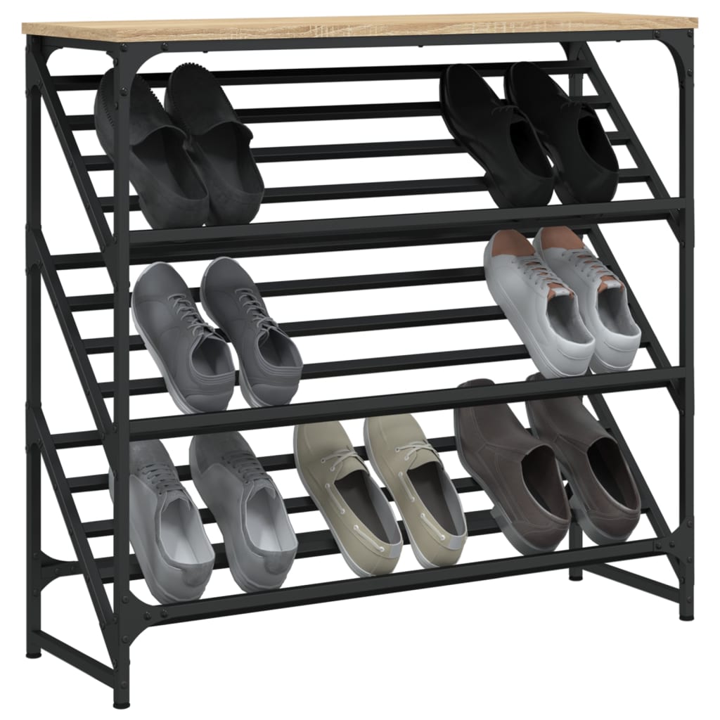 Schuhregal Schwarz 60x30x45 cm Holzwerkstoff