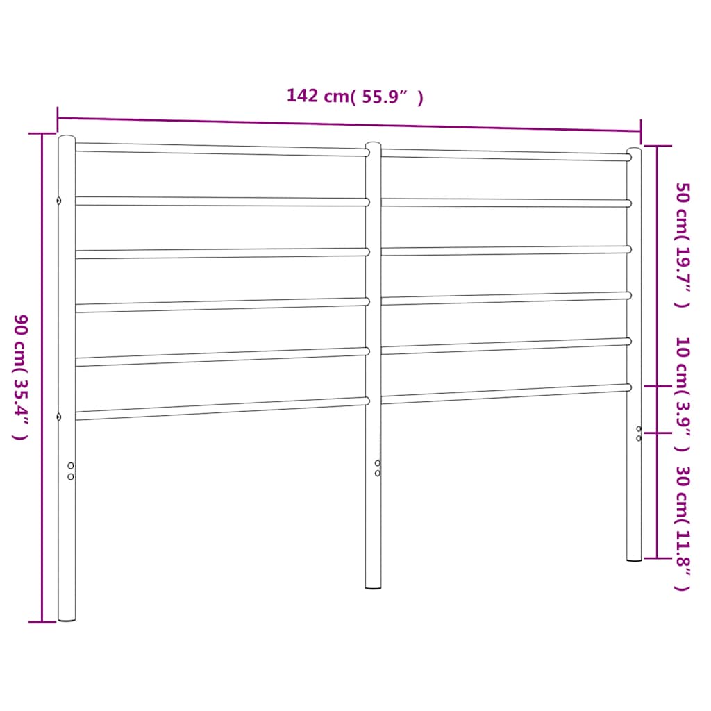 Ersatz-Kopfteil Metall Schwarz 80 cm