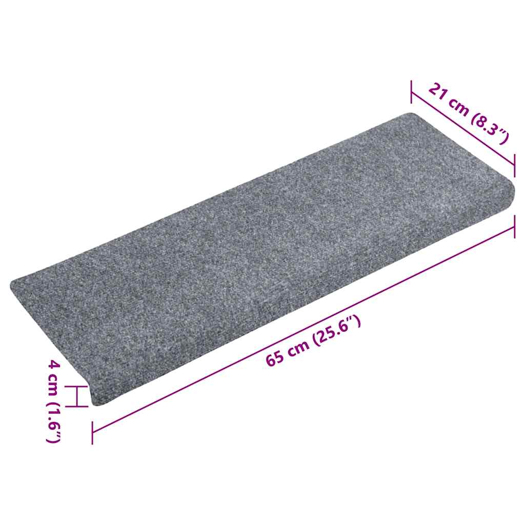 Stufenmatten Selbstklebend 15 Stk. 65x21x4 cm Hellbraun Rechteckiger Rand