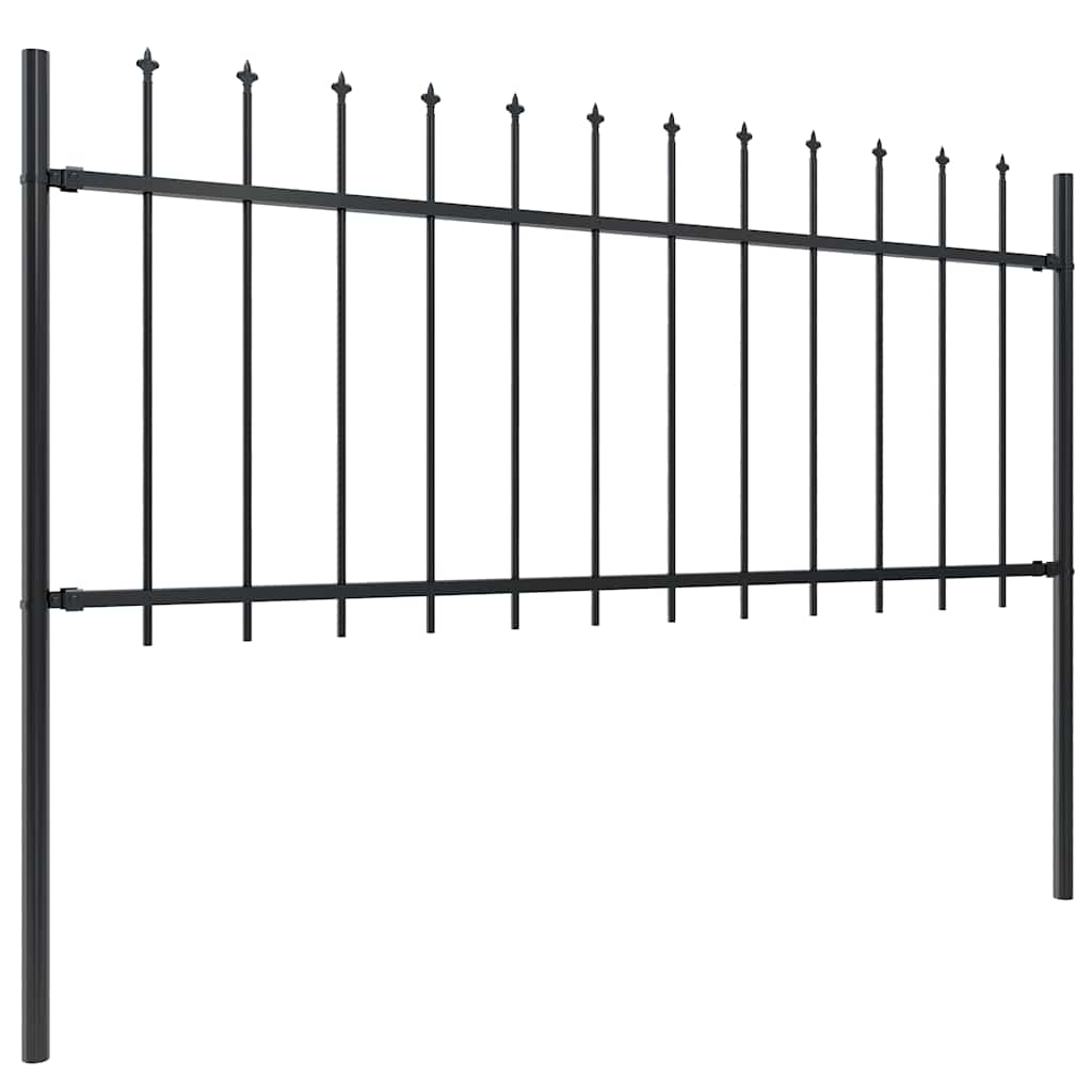 Gartenzaun Woerden mit Speerspitze Stahl 181 x 60 cm Schwarz
