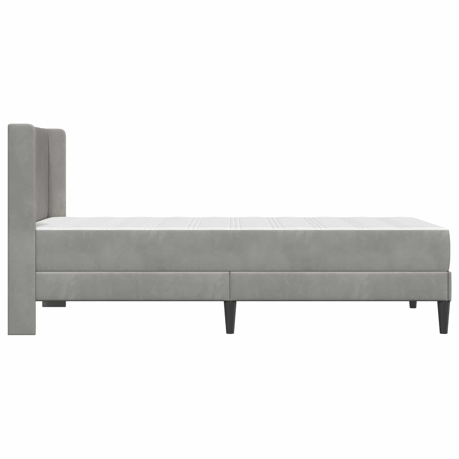 Bettgestell mit Matratze mit Kopfteil Hellgrau 80 x 200 cm Samt