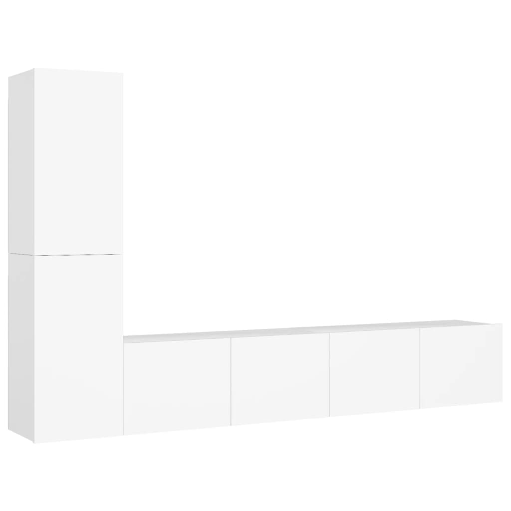 3-tlg. TV-Schrank-Set Weiß Holzwerkstoff