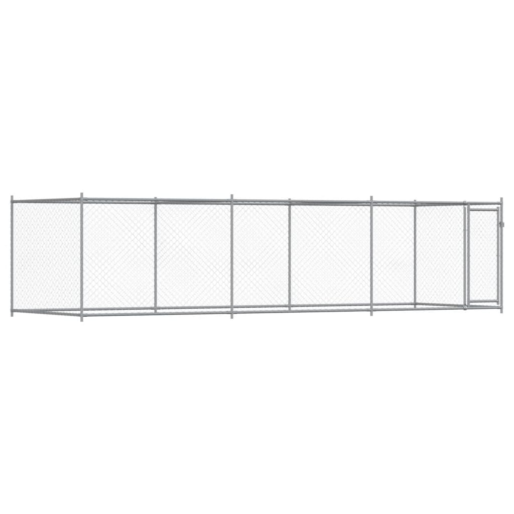 Hundezwinger mit Tür Grau 2x2x1,5 m Verzinkter Stahl