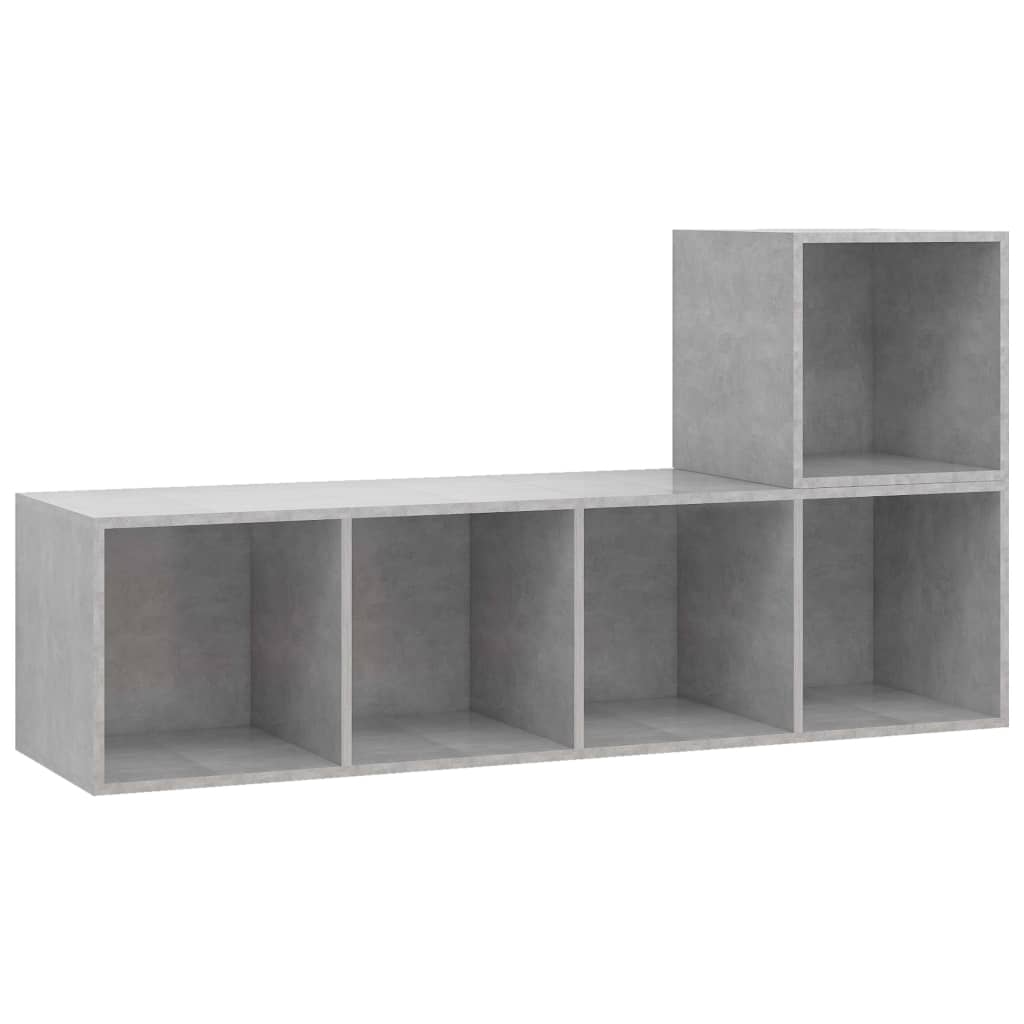 2-tlg. TV-Schrank-Set Grau Holzwerkstoff