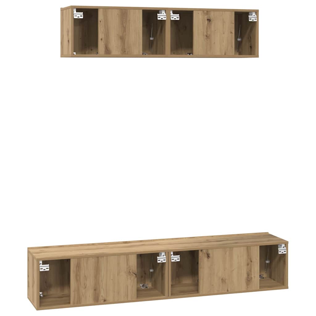 4-tlg. TV-Schrank-Set Weiß Holzwerkstoff