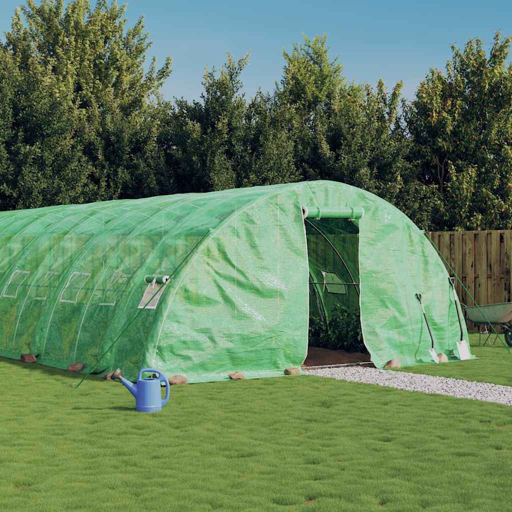Gewächshaus mit Stahlrahmen Weiß 40 m² 8x5x2,3 m