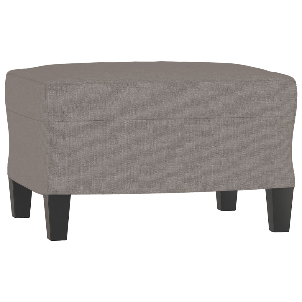 3-Sitzer-Sofa mit Hocker Creme 180 cm Stoff