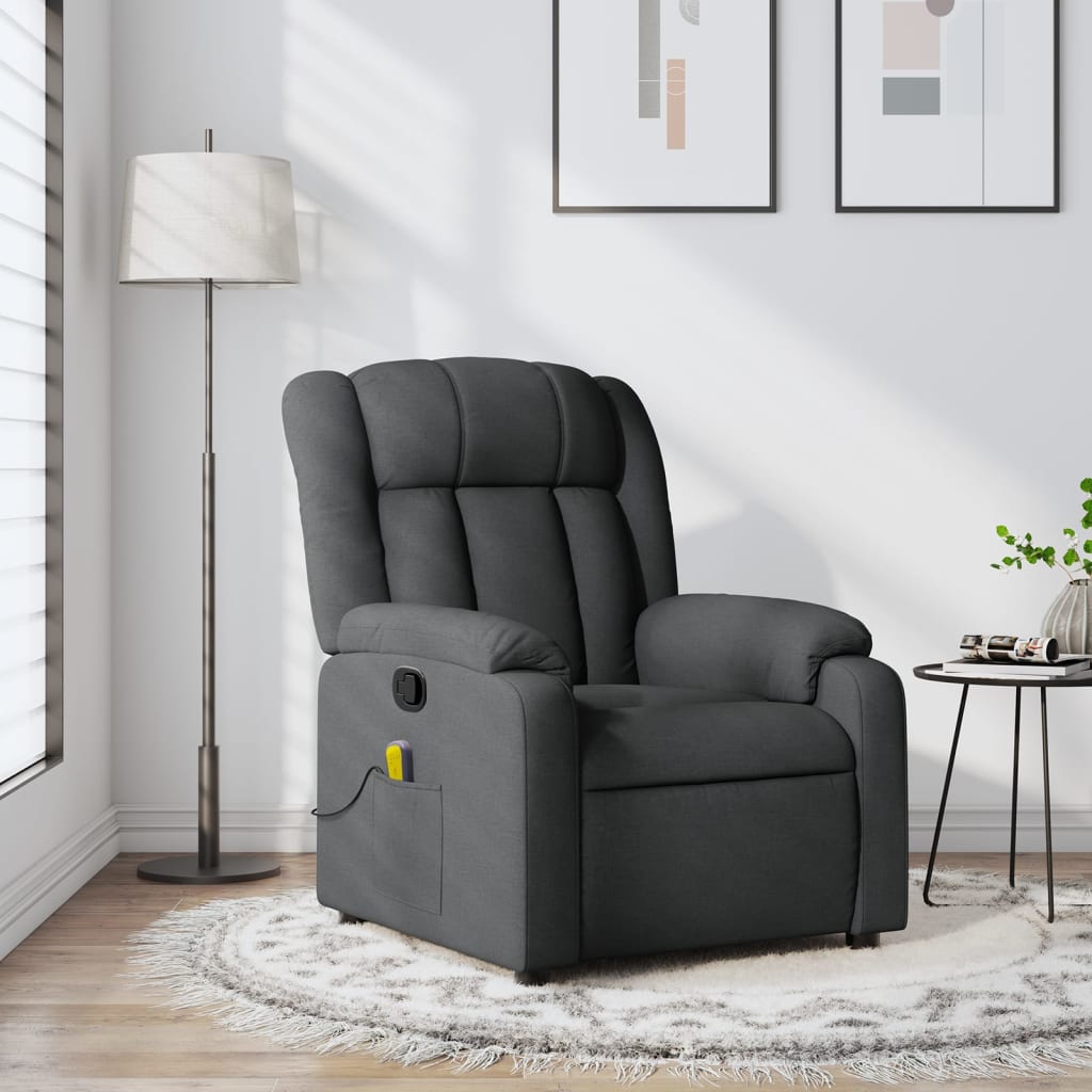 Massage-Relaxsessel, hellgrauer Stoff