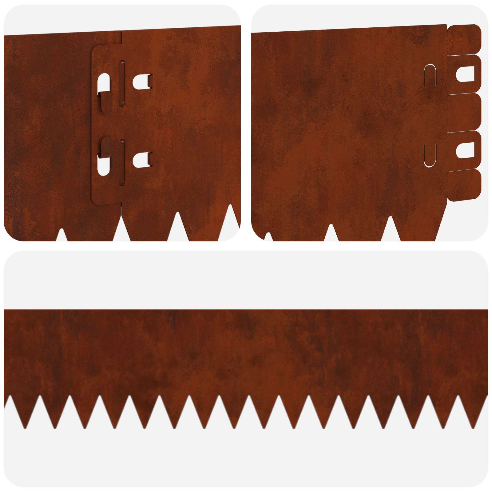 Raseneinfassung 10 pcs 103 x 10 cm Stahl Schwarz