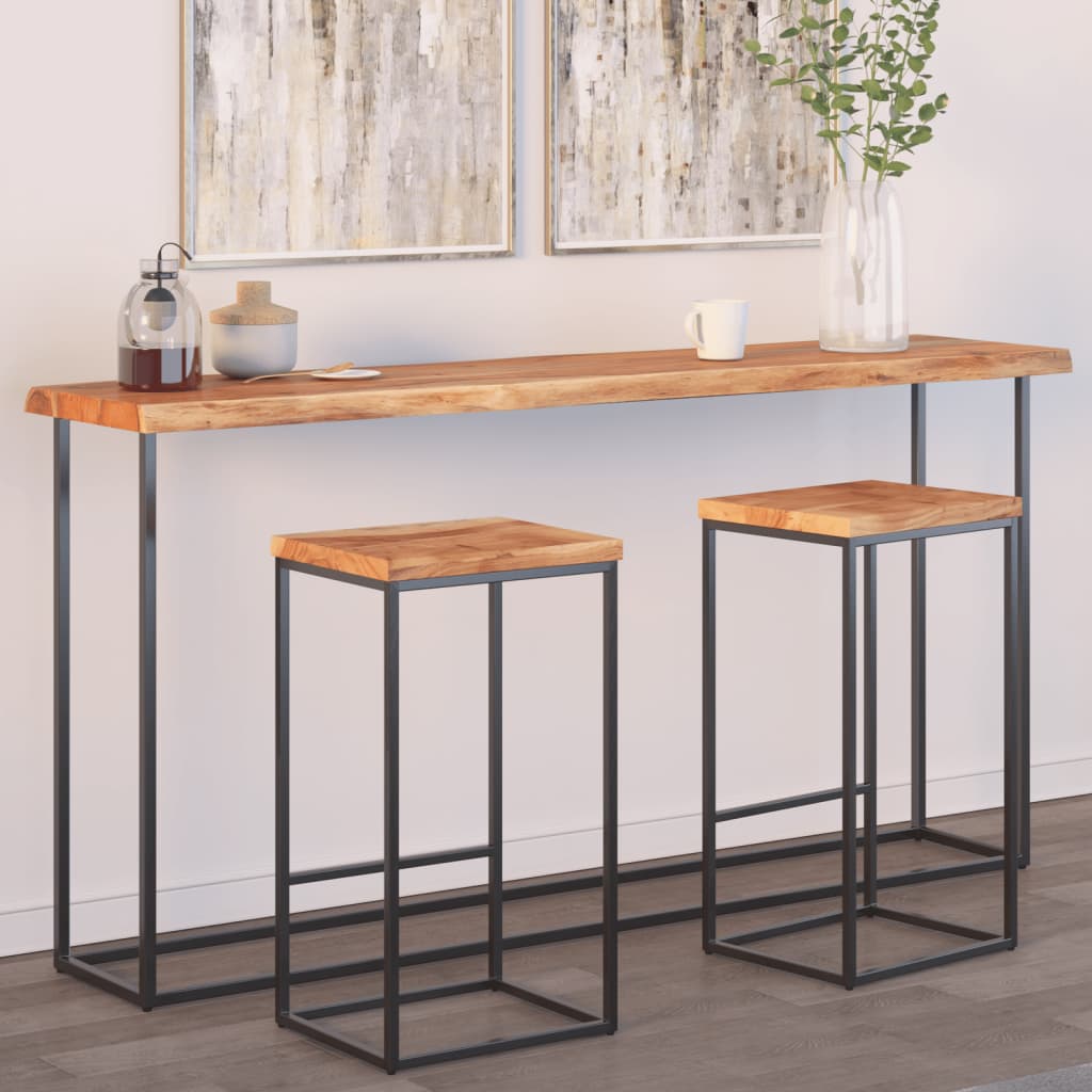 Tischplatte 40x40x2,5 cm Rechteckig Massivholz Akazie Baumkante