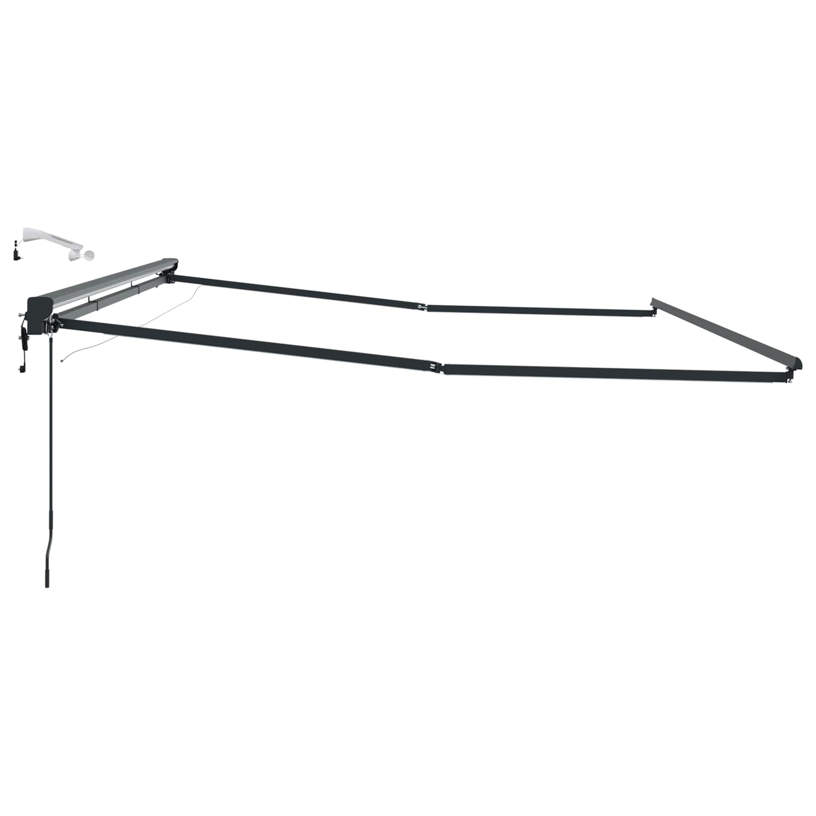 Elektrische Markisenrahmen mit LEDs Weiß 2,5 x 2 m Aluminium