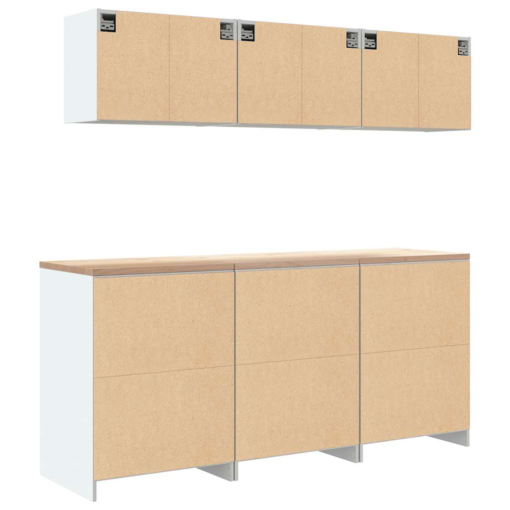 Garagenschränke 6 Stk. Schwarz Holzwerkstoff