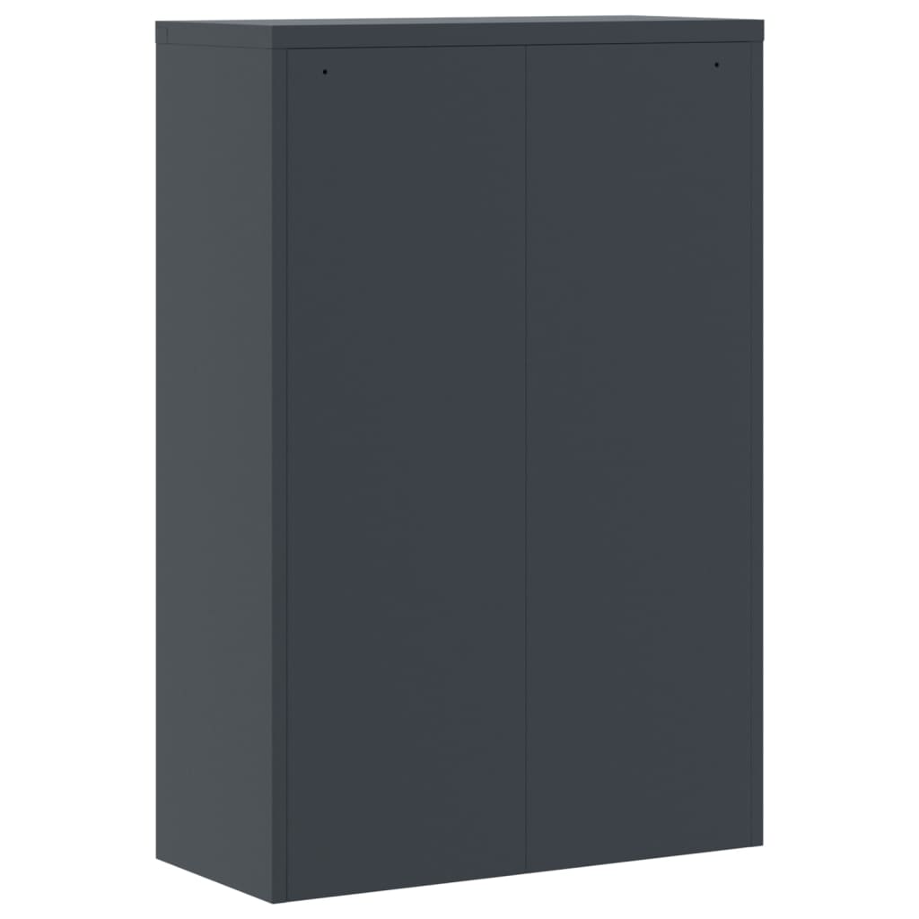 Aktenschrank mit 2 Türen Grau 90 cm Stahl