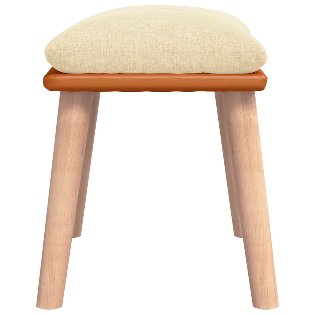 Fußhocker Hellgrau 45x29,5x35 cm Stoff und Kunstleder