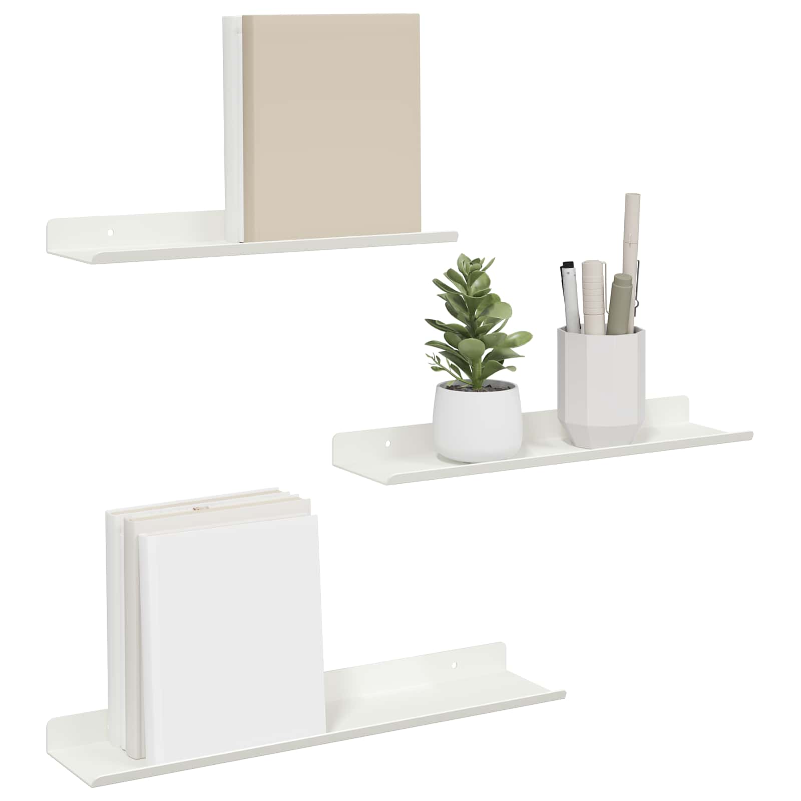 Schwebendes Regal 3 pcs Schwarz 40 x 9 x 2,5 cm Stahl